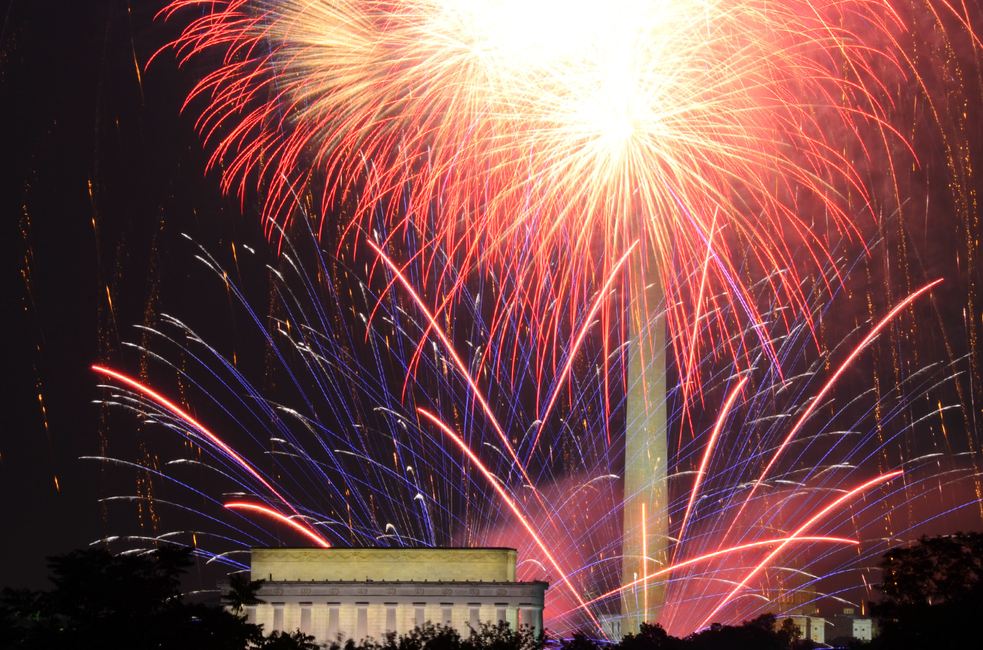 Fireworks in DC on the Fourth of July. 